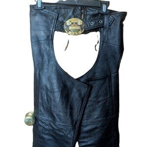 Women's leather motorcycle chaps